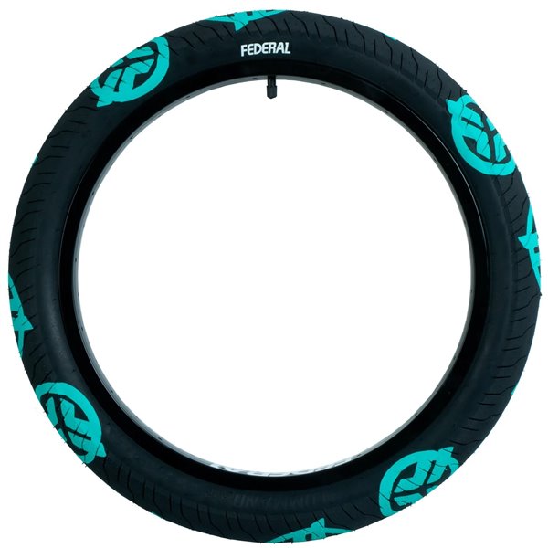 Federal Command LP 2.4 black with teal logo BMX tire